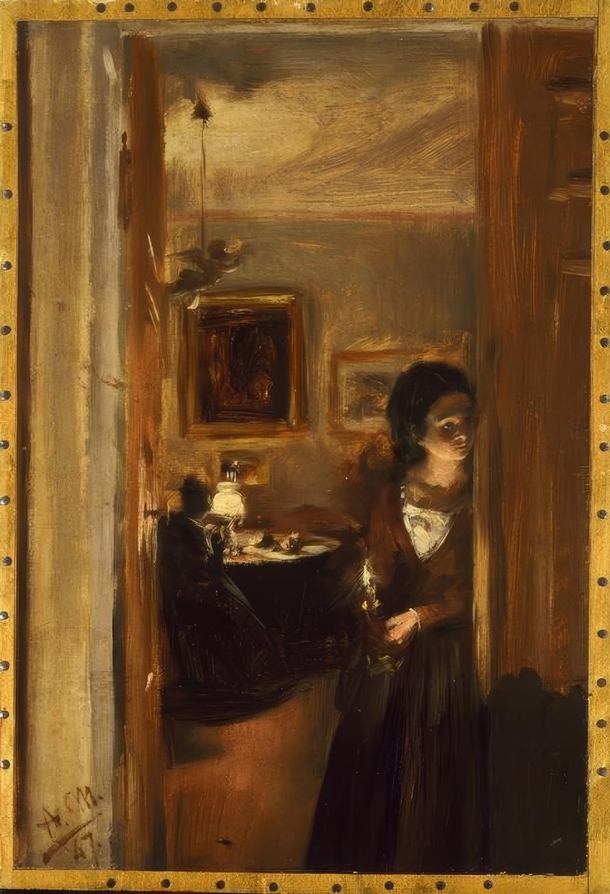 Stue med Menzels søster av Adolph Menzel