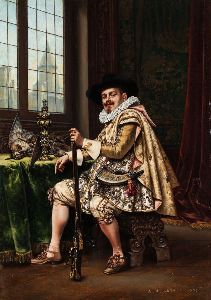 Adelsmann etter jakten av Adolphe Alexandre Lesrel