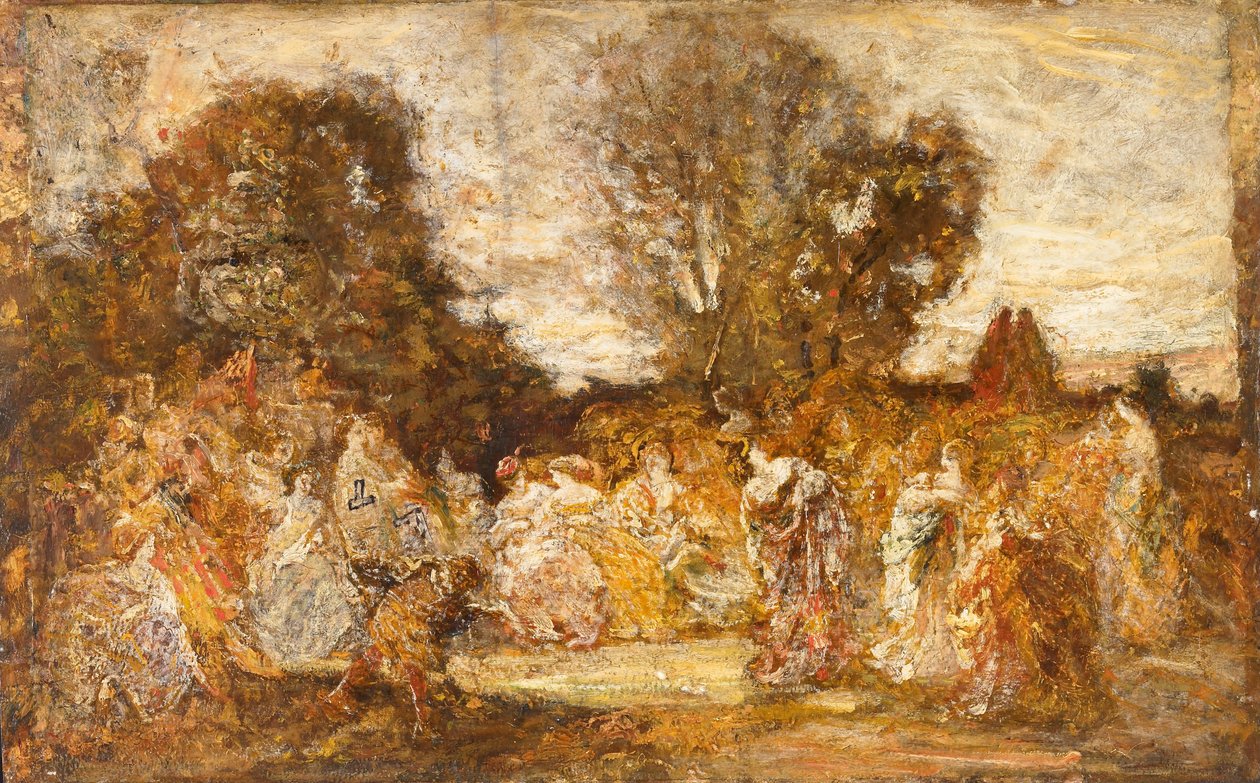 Damer i en hage av Adolphe Joseph Thomas Monticelli
