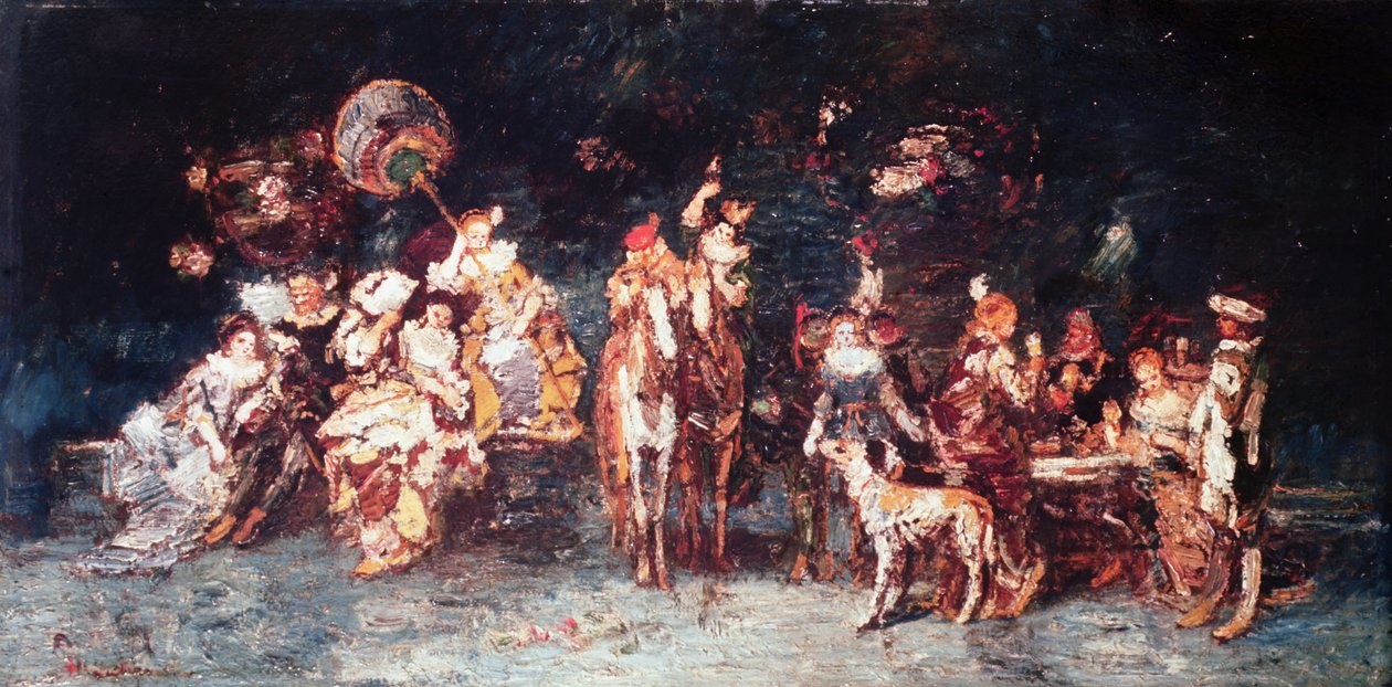Nattfest, 1875 av Adolphe Joseph Thomas Monticelli