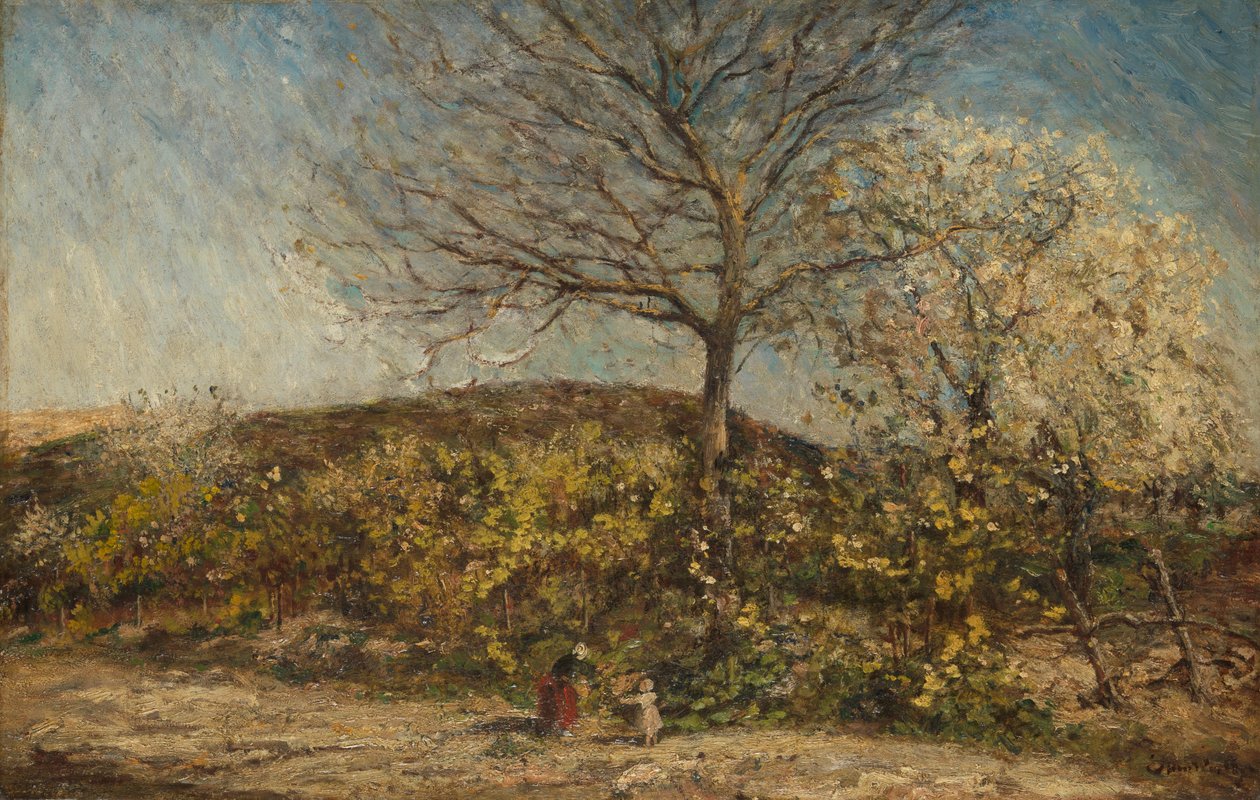 Landskap med blomstrende frukthage av Adolphe Joseph Thomas Monticelli