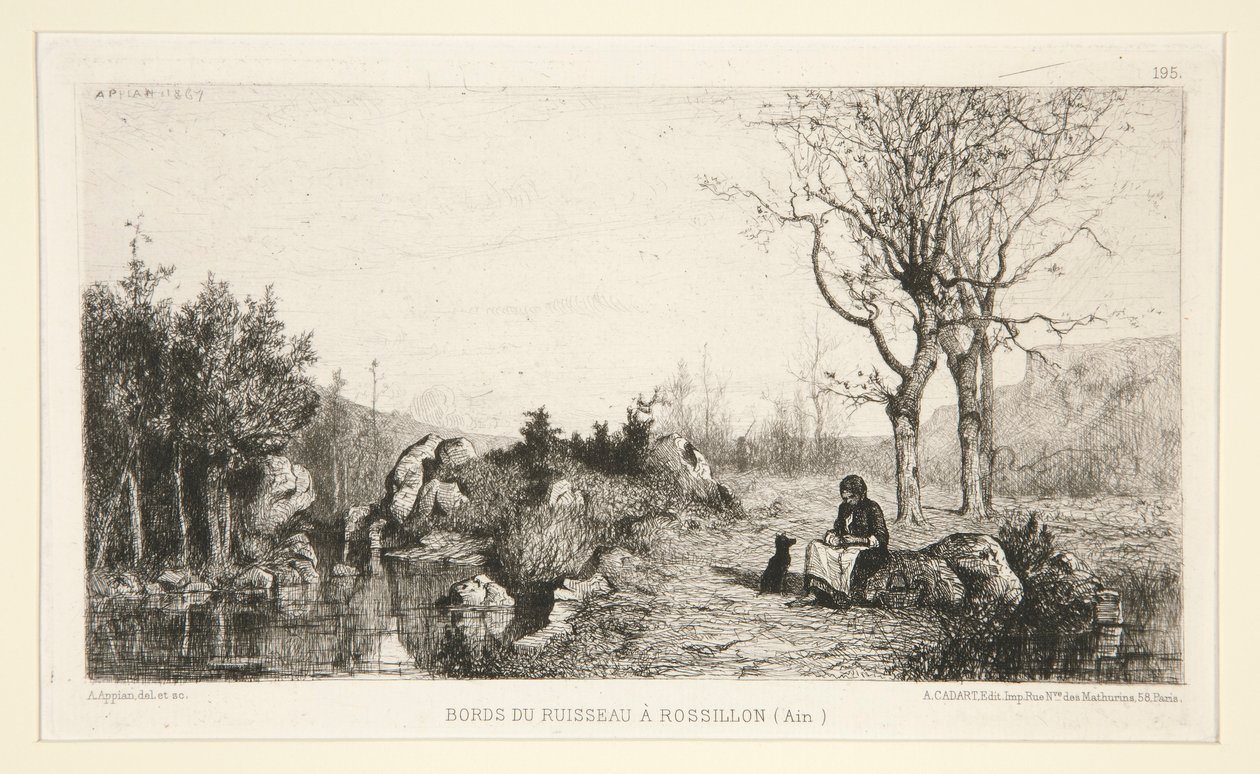 Bekkens bredder ved Rossilon (Ain) av Adolphe Appian