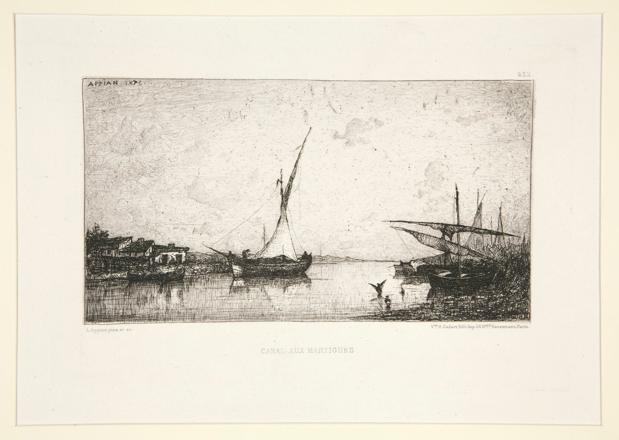 Kanal i Martigues av Adolphe Appian