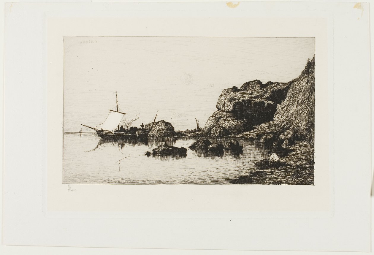 Fiskefartøy nær klippene ved Collioure av Adolphe Appian