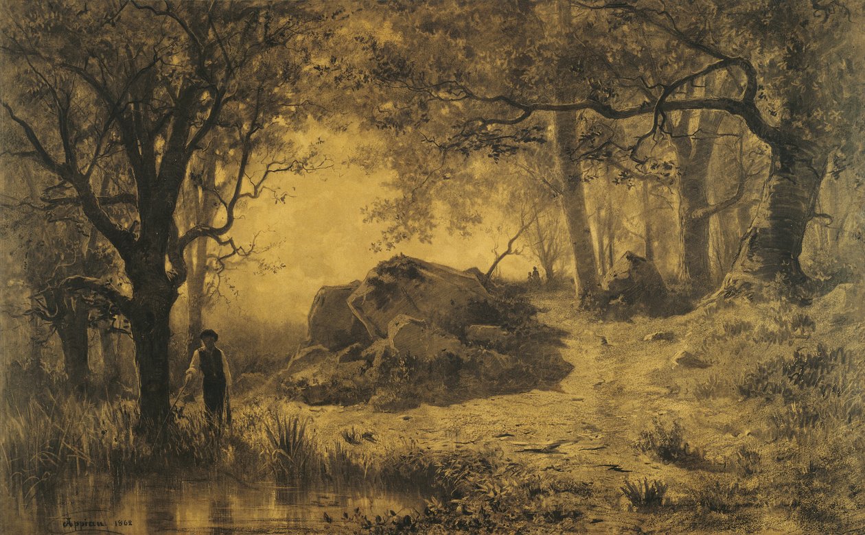Dam ved kanten av skogen av Adolphe Appian