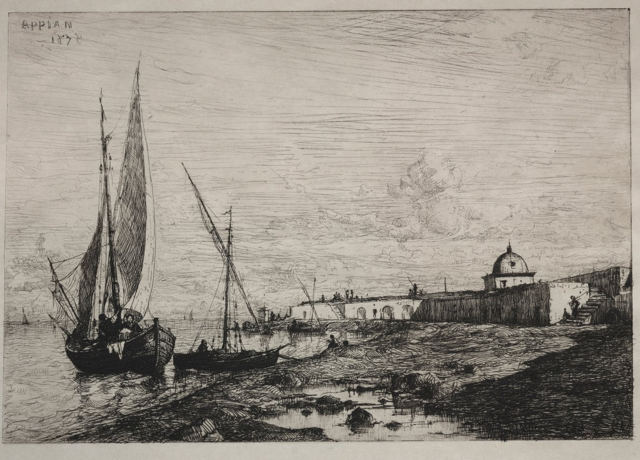 Havnen i San Remo, 1878. av Adolphe Appian