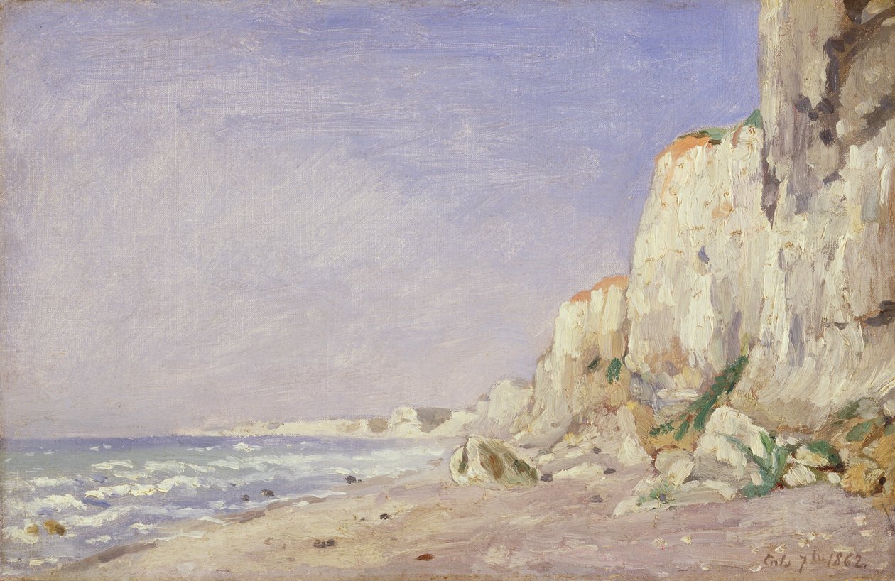 Klipper nær Dieppe, 1862 av Adolphe Felix Cals