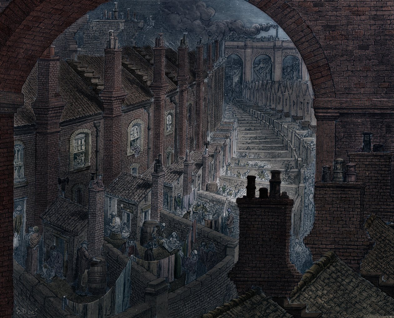 Over London med jernbane, 1872 av Adolphe Francois Pannemaker