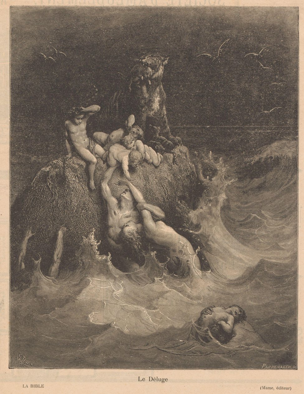 syndflod Le Déluge (tittel på objekt) av Adolphe Francois Pannemaker