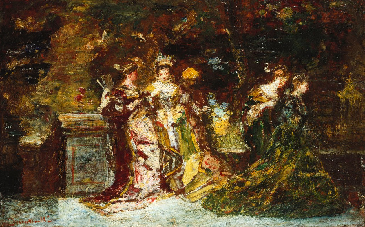 Fete Galante, ca. 1870 av Adolphe Joseph Thomas Monticelli