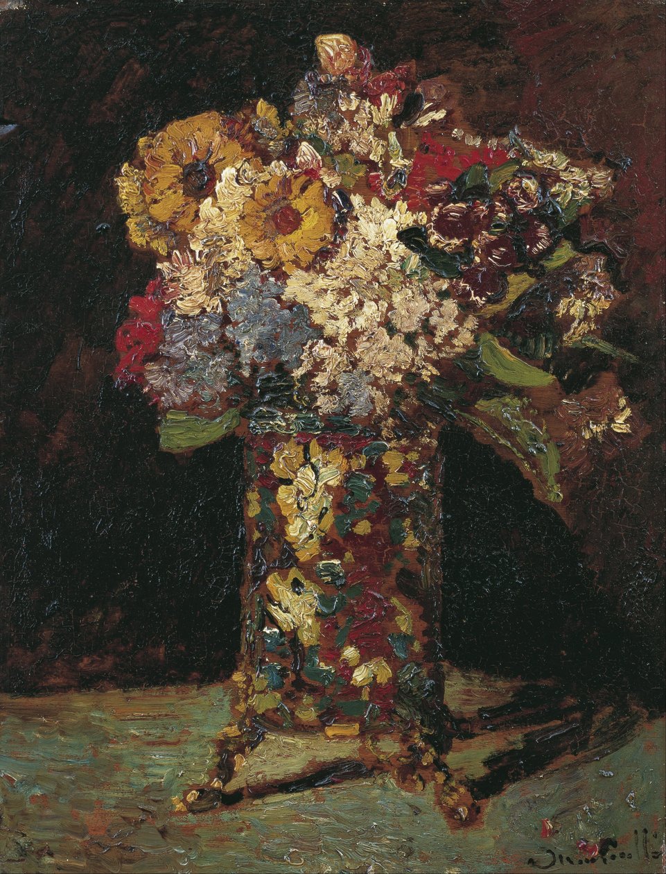 Blomsterstilleben av Adolphe Joseph Thomas Monticelli