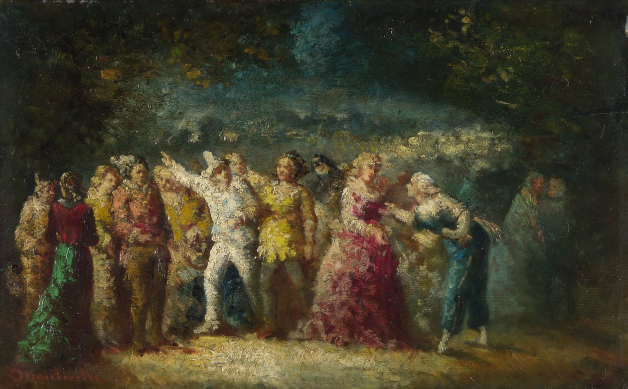 Fakkeltog, 1870-1880-tallet av Adolphe Joseph Thomas Monticelli