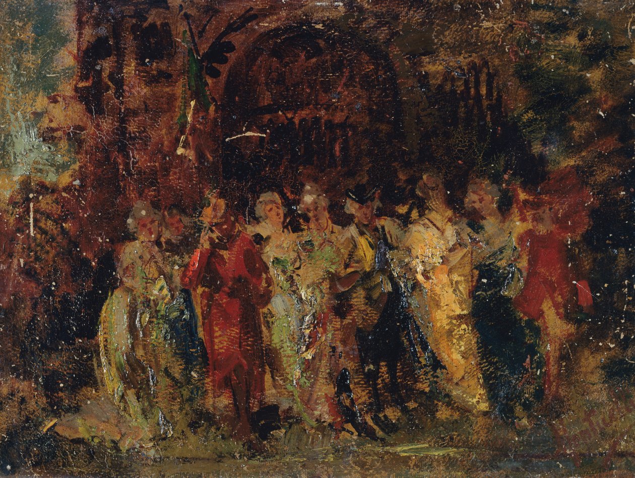 Bryllupsprosesjon av Adolphe Joseph Thomas Monticelli