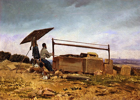 Steinskjæreren (olje på lerret) av Adolphe Martial Potemont