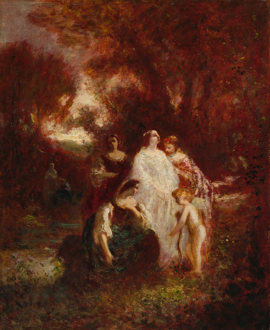 Figurer i skogen, ca. 1857-1862. av Adolphe Joseph Thomas Monticelli