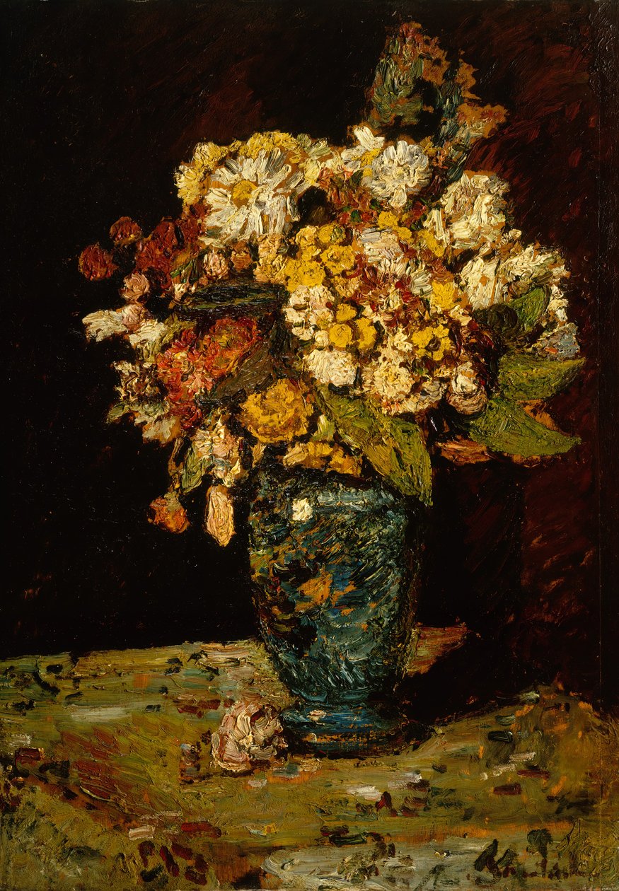 Blomster i en blå vase, 1879-1883. av Adolphe Joseph Thomas Monticelli