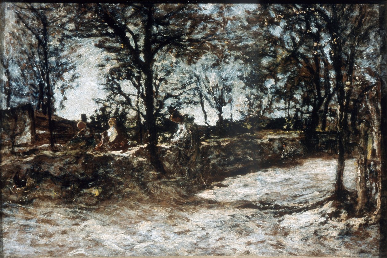 Landskap. Fontainebleau, 1800-tallet. av Adolphe Joseph Thomas Monticelli