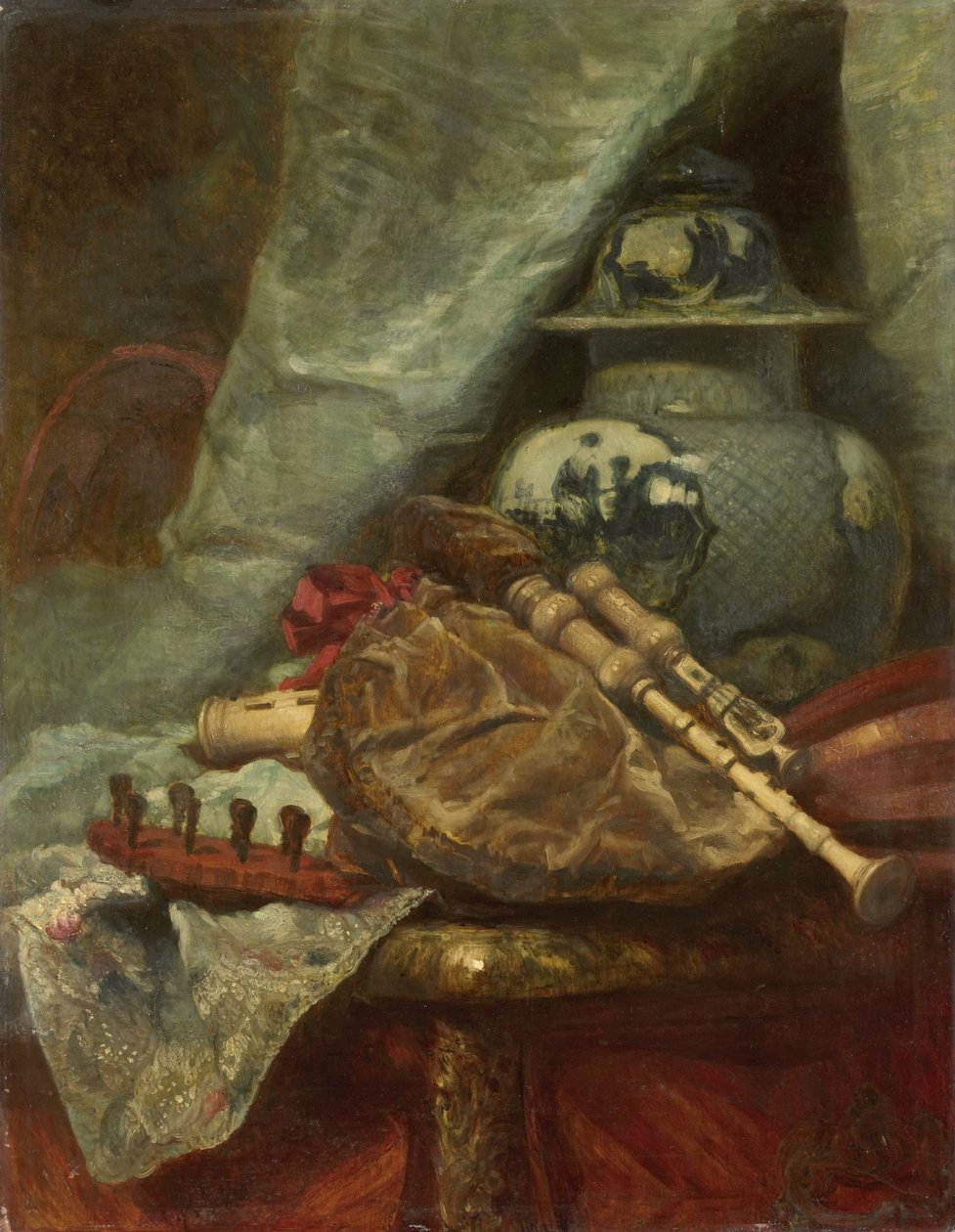 Stilleben med sekkepipe av Adolphe Mouilleron