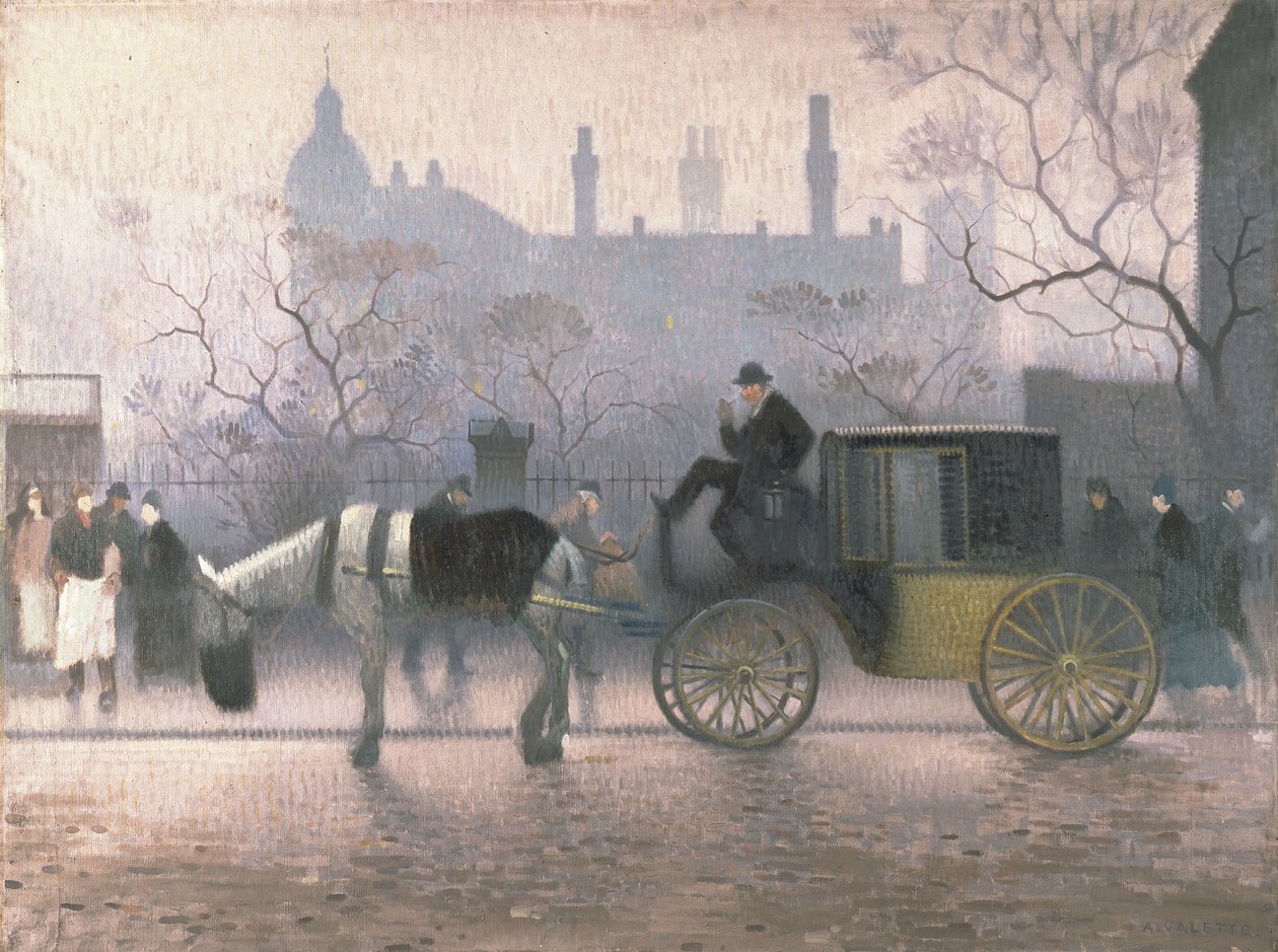 Old Cab at All Saints, Manchester av Adolphe Valette