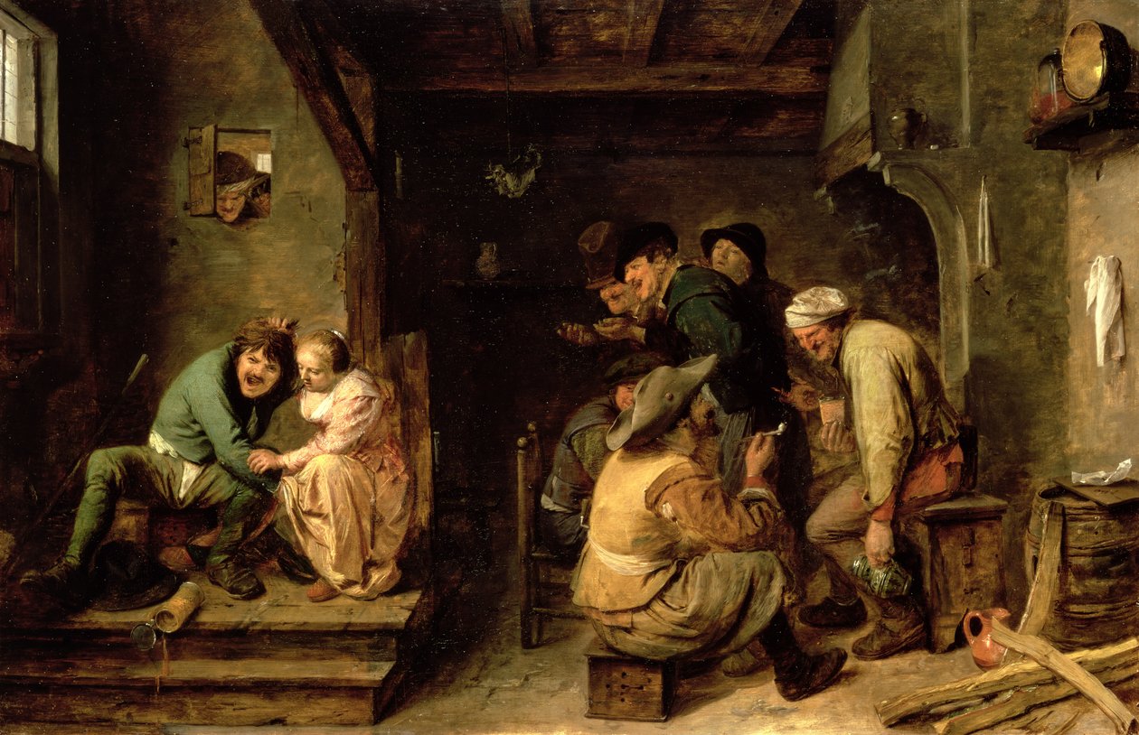 Tavernascene, ca. 1635 (olje på eik) av Adriaen Brouwer