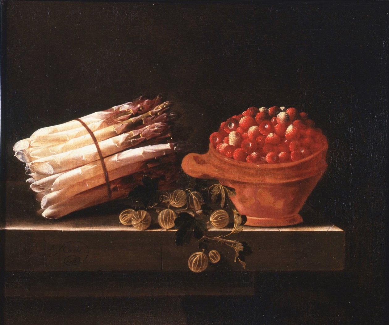stilleben frukt av Adrian Coorte