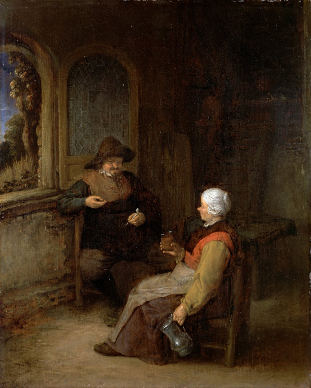 Interiør i en hytte av Adriaen Jansz. van Ostade