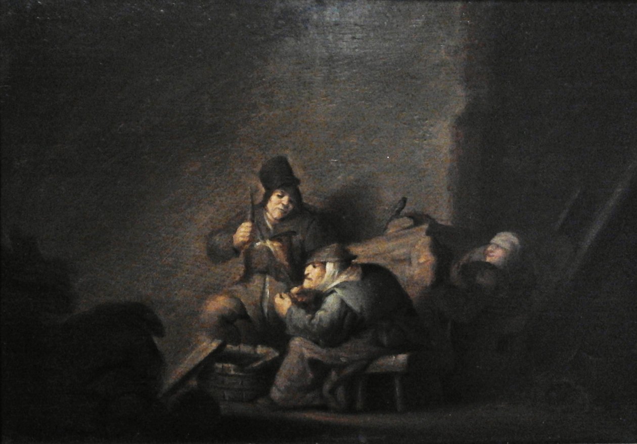 Bondefamilie innendørs av Adriaen Jansz. van Ostade