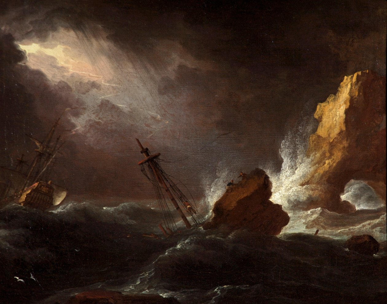 Havlandskap i stormfullt vær, ca. 1700 av Adriaen van Diest