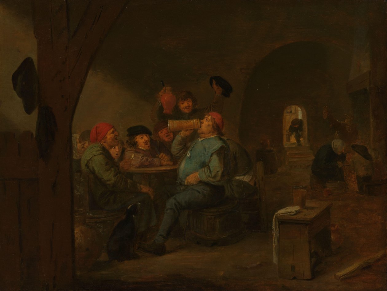 Drikkekamp i en taverna av Adriaen Brouwer (manner of)