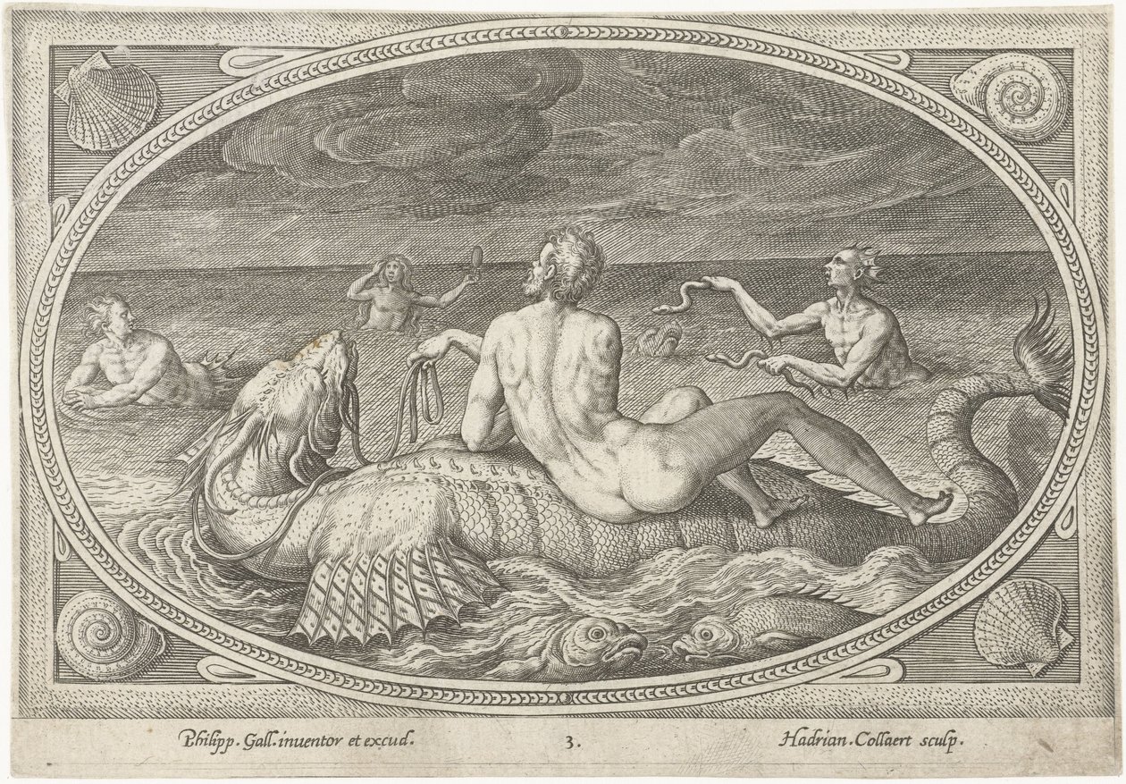 Acis on a Fish Sea Gods (serietittel) av Adriaen Collaert
