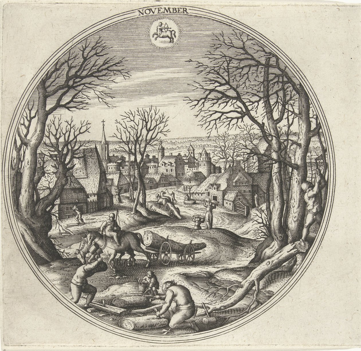 november De tolv månedene (serietittel) av Adriaen Collaert