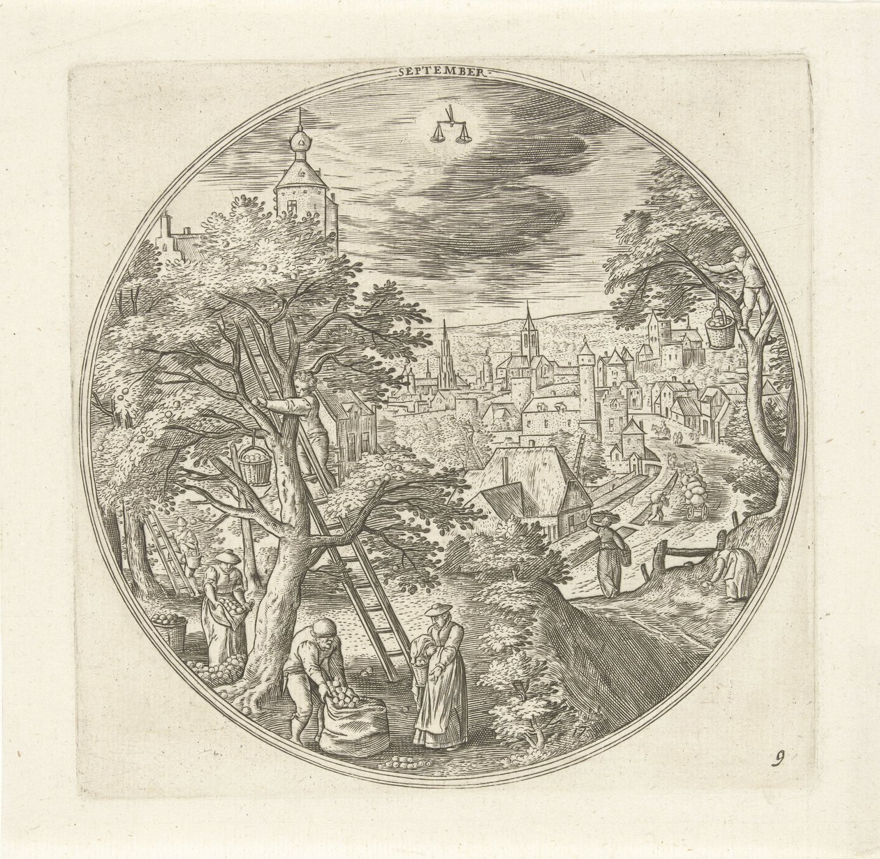 september De tolv månedene (serietittel) av Adriaen Collaert