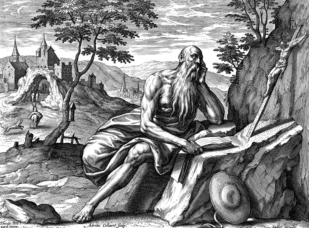 St Hieronymus, c1540-1567 av Adriaen Collaert
