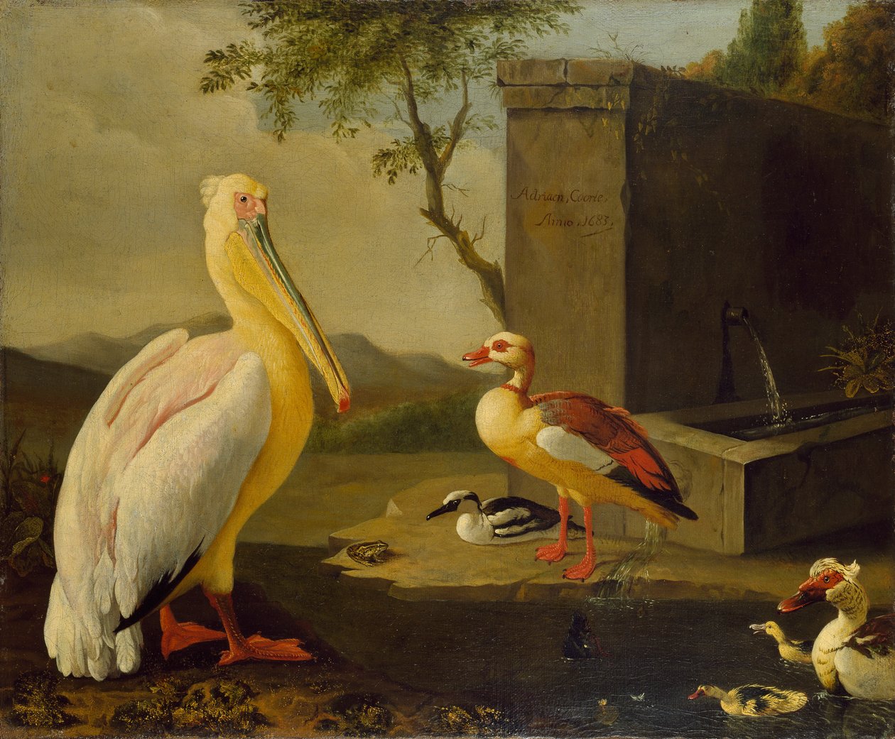 Orientalske fugler, 1683 av Adrian Coorte