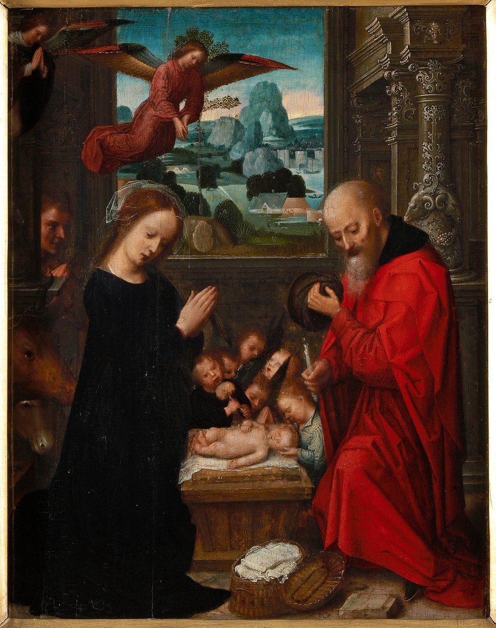 Kristi fødsel, ca 1525-1550. av Adriaen Isenbrant