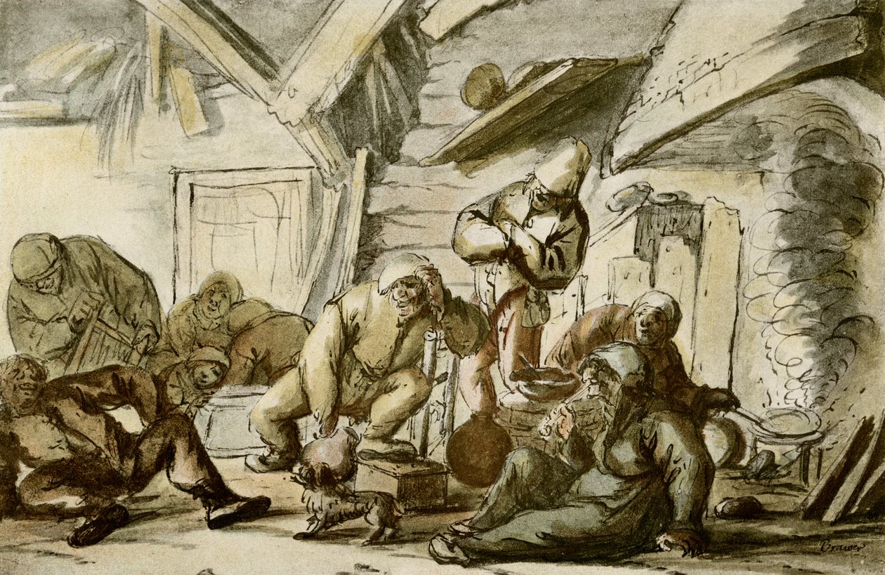 Fulle bønder på en taverna av Adriaen Jansz. van Ostade