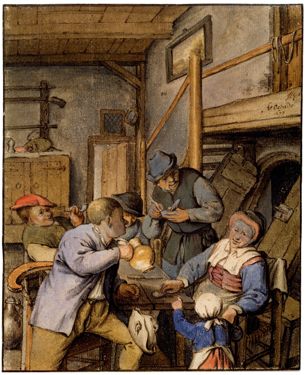 I en taverna, 1677. av Adriaen Jansz. van Ostade
