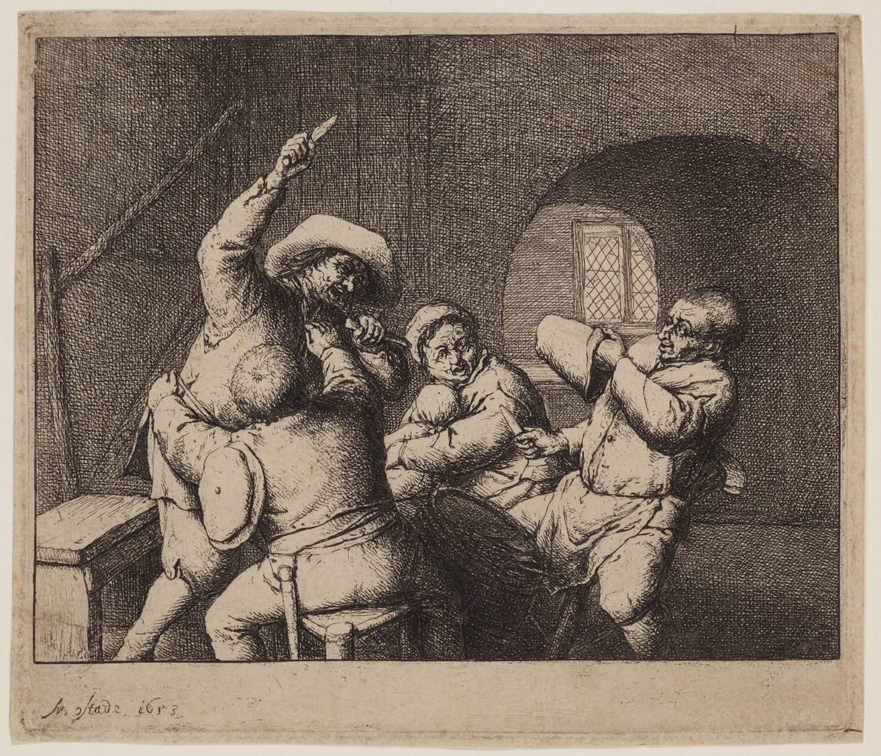 Knivkamp av Adriaen Jansz. van Ostade