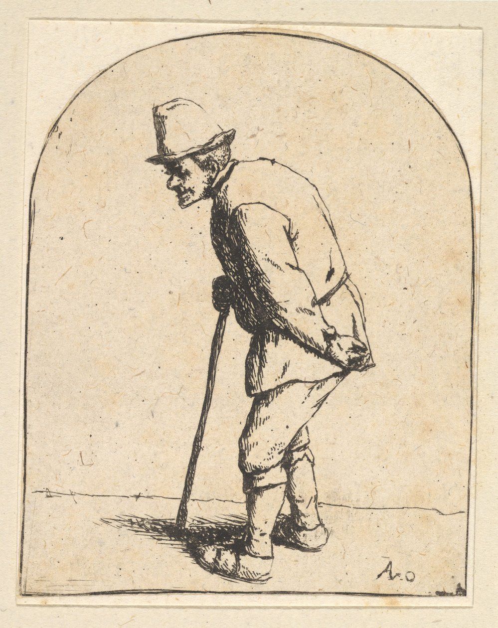 Bonde med stokk, 1610-85. av Adriaen Jansz. van Ostade