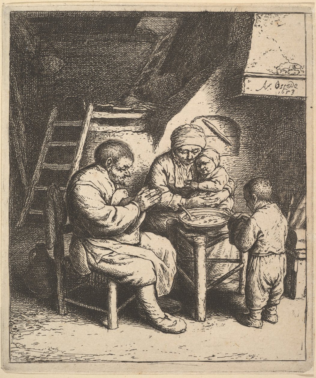 Velsignelsen, 1610-85. av Adriaen Jansz. van Ostade