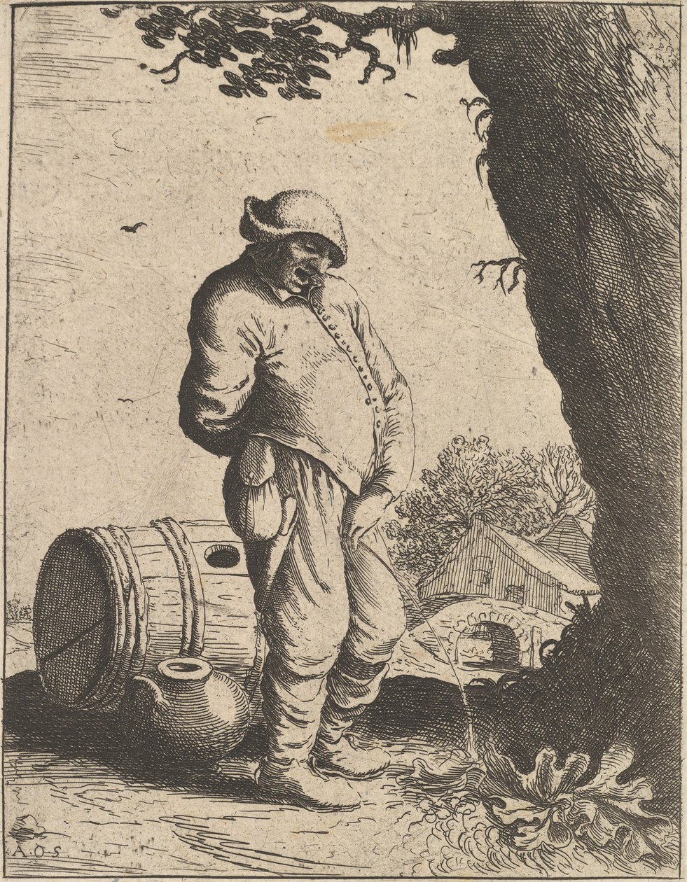 The Pissing Man, 1610-85. av Adriaen Jansz. van Ostade