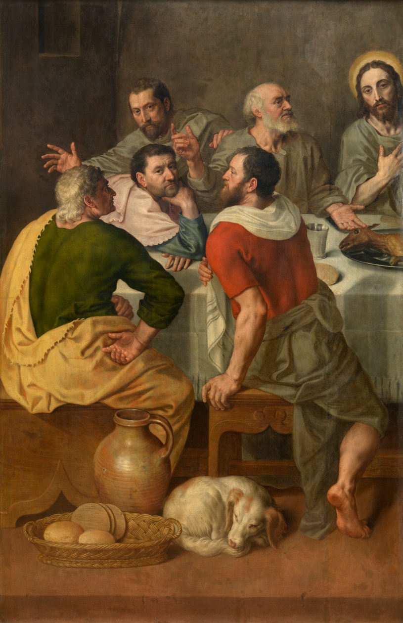 Nattverd (olje på panel) av Adriaen Thomasz Key