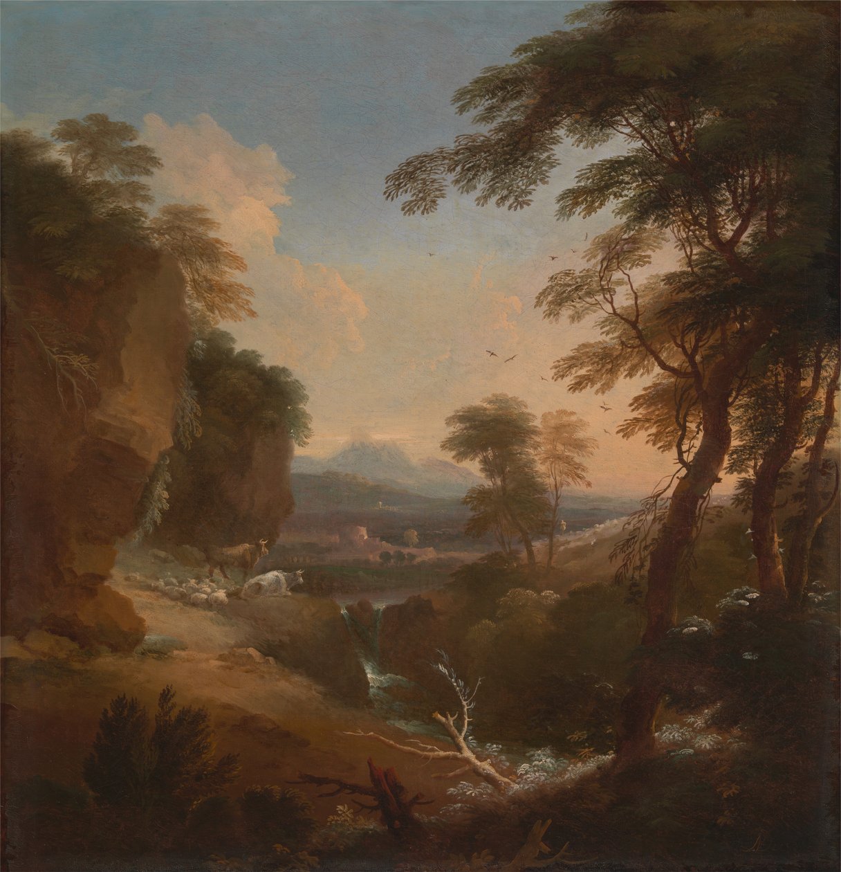 Landskap med fjerne fjell, ca. 1698. av Adriaen van Diest