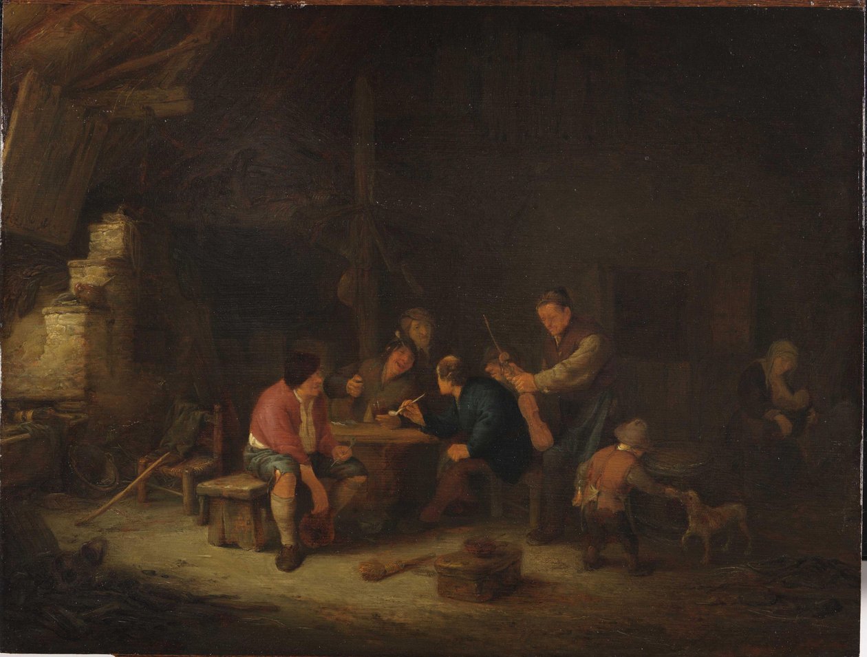 Interiør med bønder av Adriaen Jansz. van Ostade