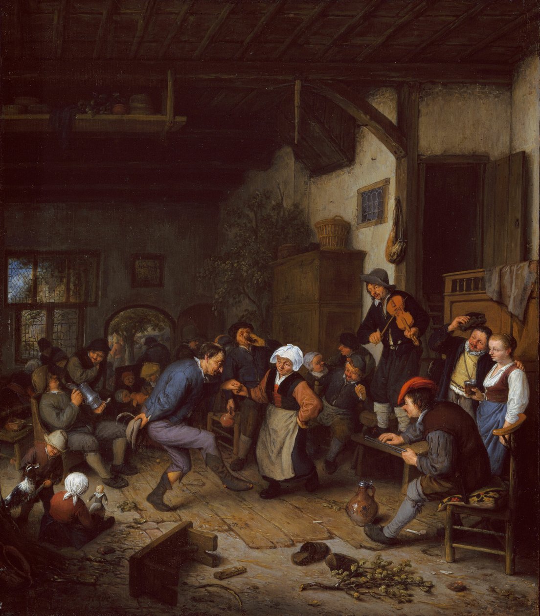 Merrymakers i et vertshus av Adriaen van Ostade