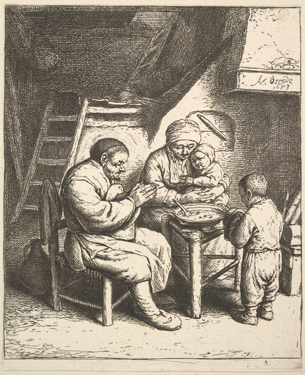Velsignelsen, 1610-85. av Adriaen van Ostade