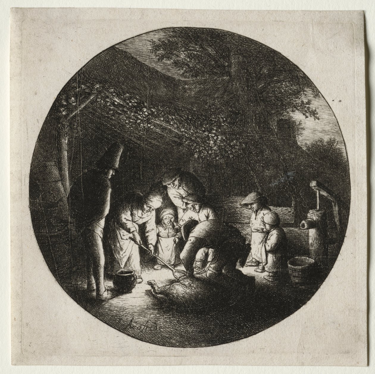 The Pigkillers av Adriaen van Ostade