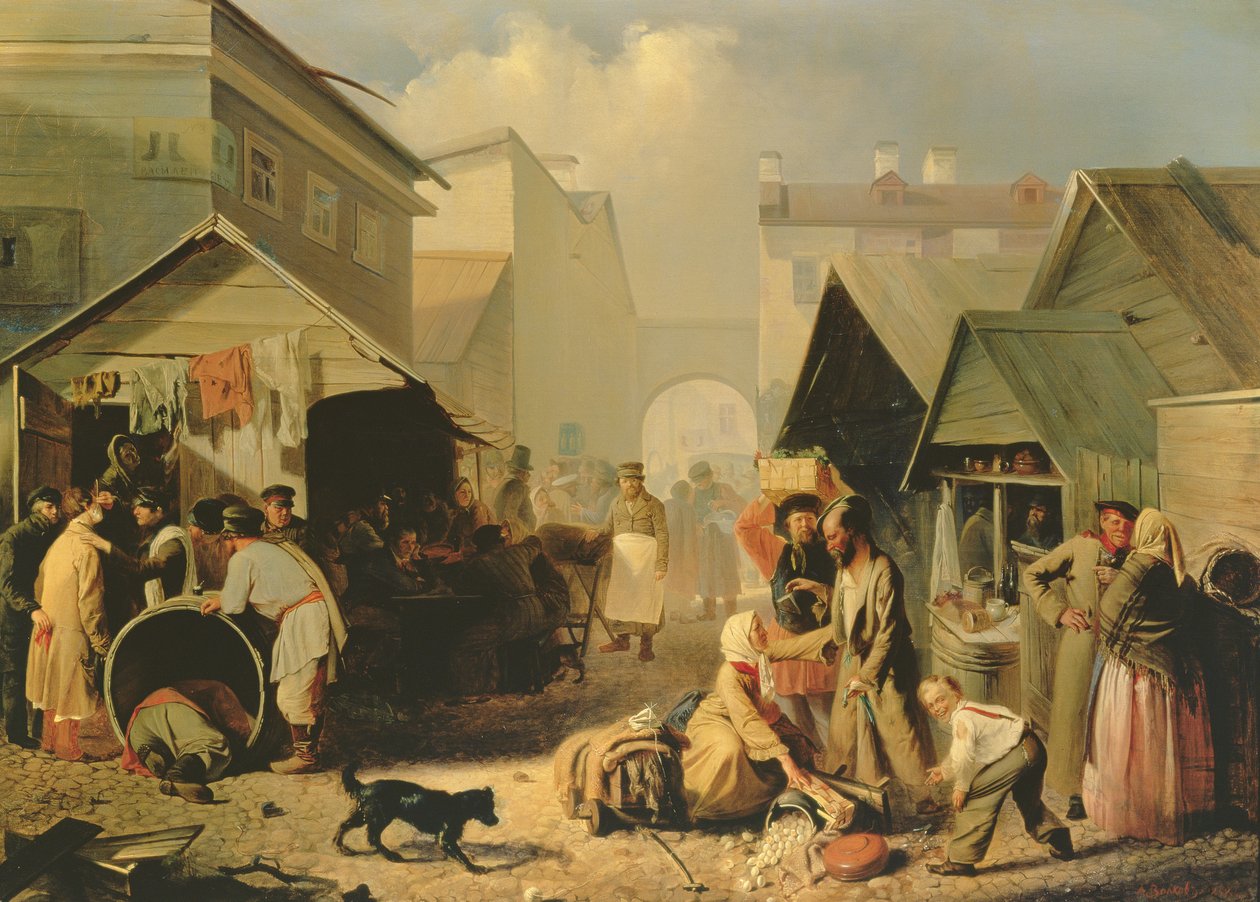 Forfriskningsbod i St. Petersburg, 1858 av Adrian Markovich Volkov