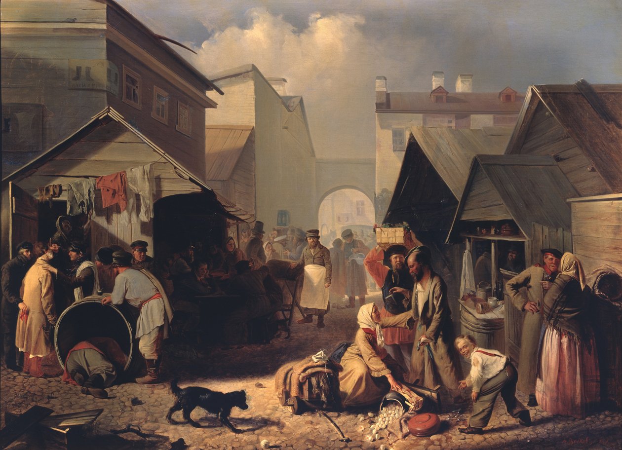 Forfriskningsbod i St. Petersburg, 1858 av Adrian Markovich Volkov