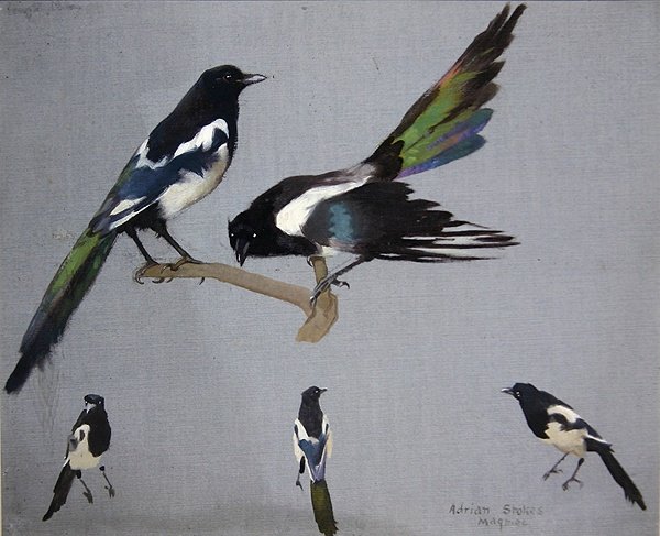 Magpies (olje på lerret) av Adrian Scott Stokes